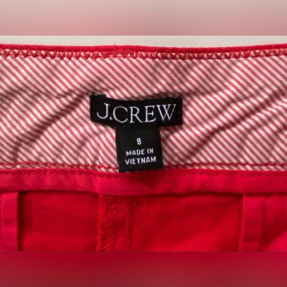 J. Crew Cotton-Blend Chino Shorts, Red Size: 8 - Picture 3 of 8
